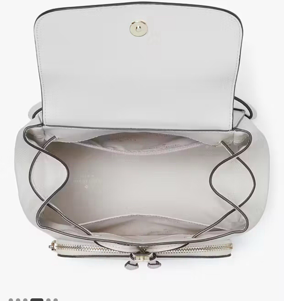 Kate Spade Kristi Medium Flap Backpack Quill Grey Leather Bag KA695 NWT MSRP$395