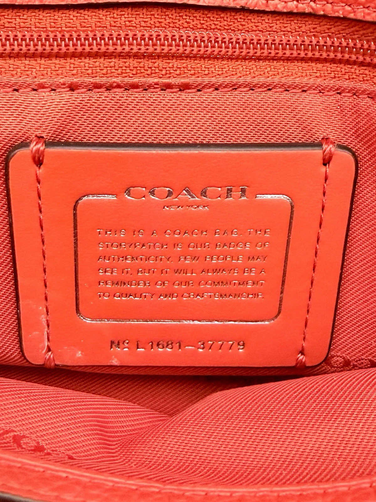 Coach Mercer Satchel 24 Coral Red Pebble Leather Crossbody 37779 Purse NO STRAP