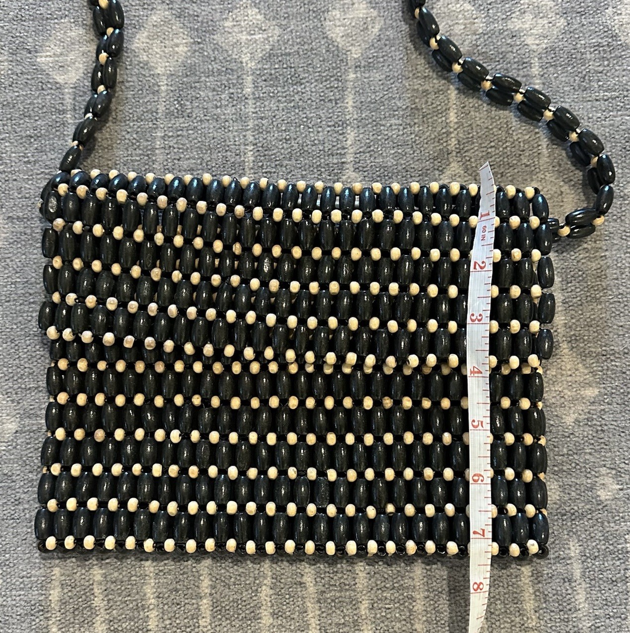 Sigrid Olsen Black Wood Beaded Women’s Crossbody Bag Spring, Summer, Handcrafted