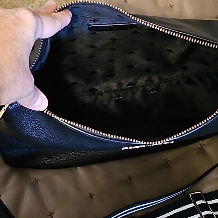 Kate Spade Black Large Rosie Crossbody Zip Bag Gold Hardware Zipper
