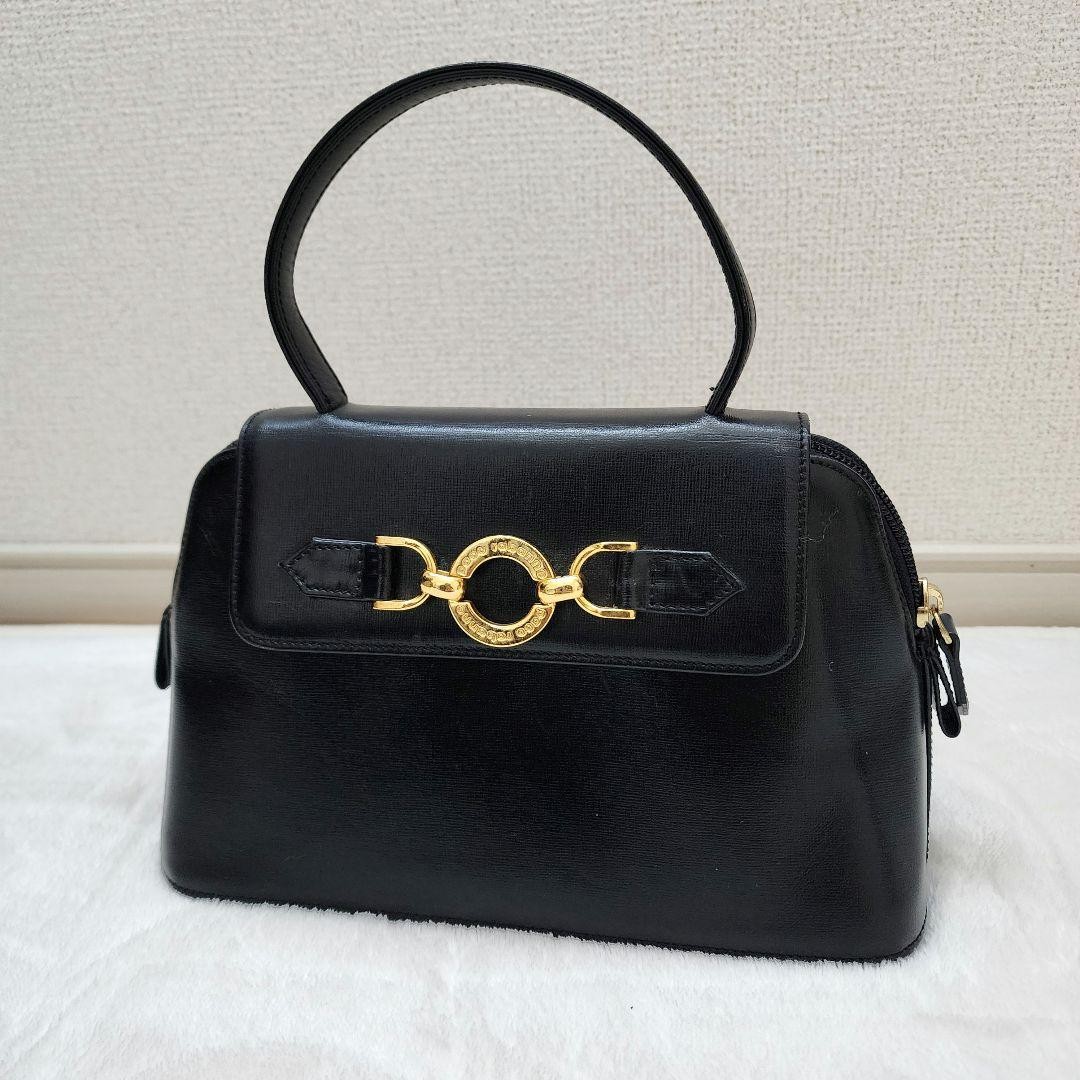 Paco Rabanne Handbag Tote Bag Purse in Black Gold Hardware USED Good Condition