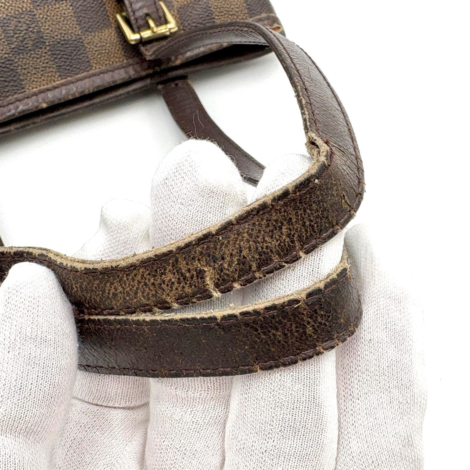 Auth LOUIS VUITTON Damier Ebene Marais Tote Bag Handbag N42240 2Y6311