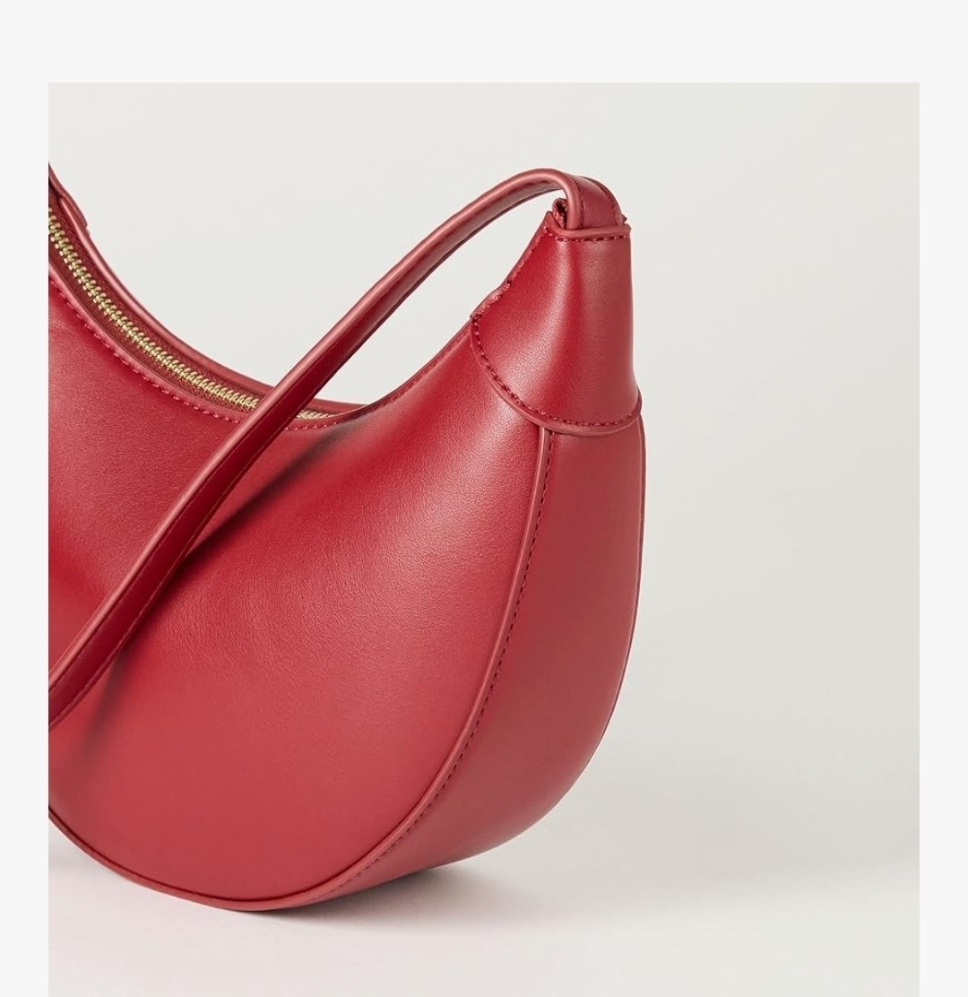The Drop Kinsley Cresent Crossbody Bag-Dark Red