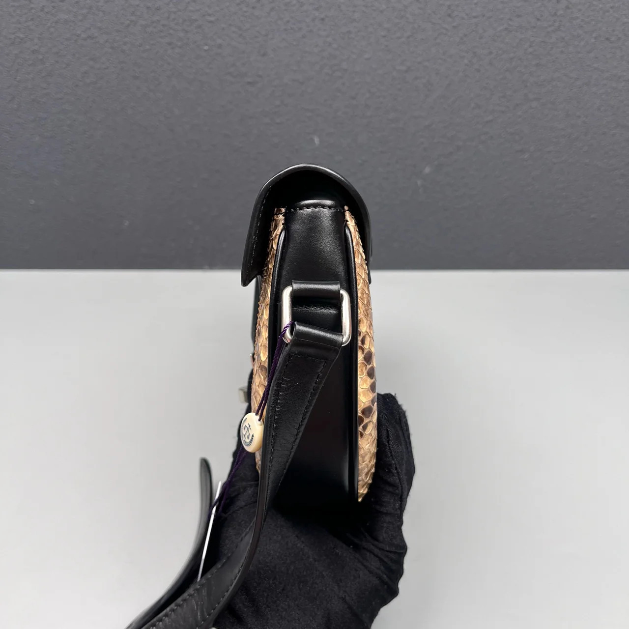 Celine Crossbody Bag Black Snake Embossed Calfskin Calfskin (zs051826c1r)