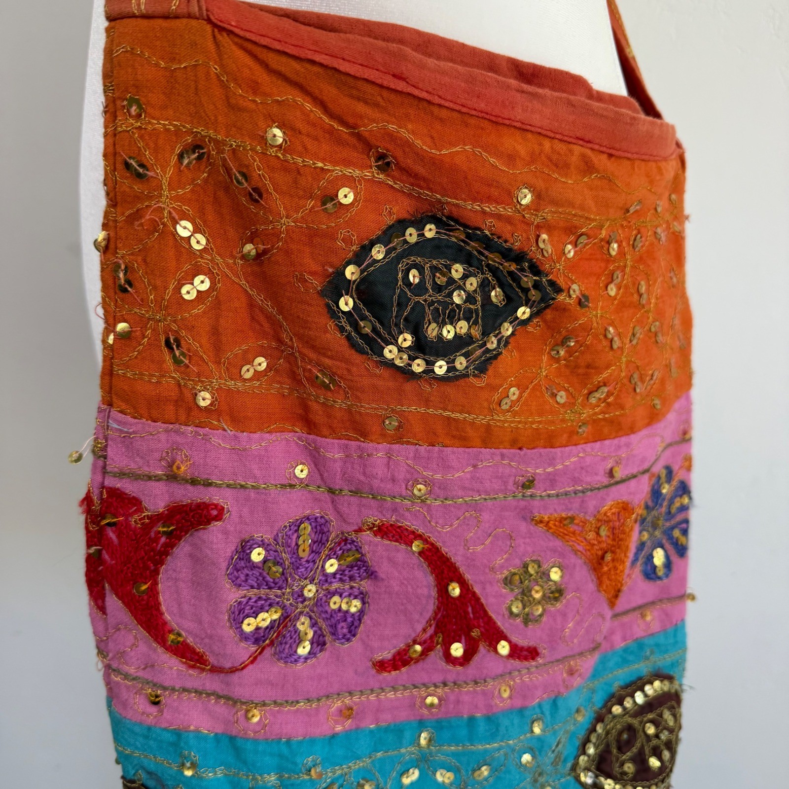 Handmade Patchwork Embroidered Crossbody Bag Indian Boho Festival Hippie Gypsy