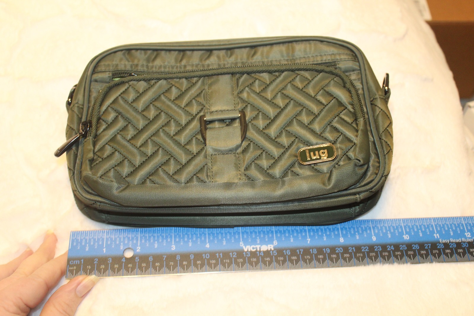 LUG RFID Carousel OLIVE GREEN Quilted Crossbody Shoulder Multi Pockets Bag NWT