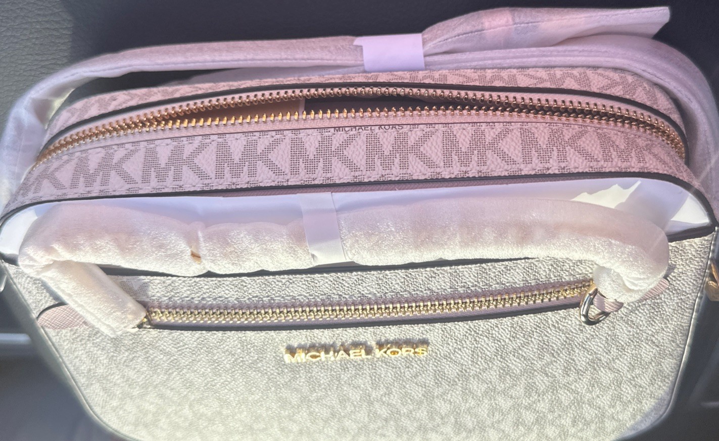 Michael Kors Jet Set Large East West Vanilla Pink Crossbody Bag NWT