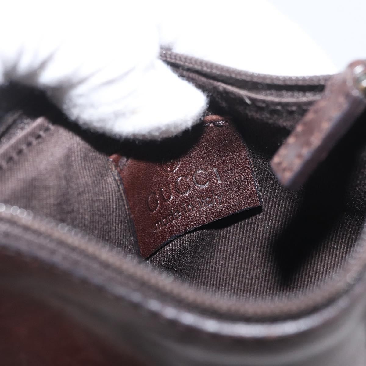 GUCCI GG Canvas Tote Bag Brown Silver 101919 Auth hk3623