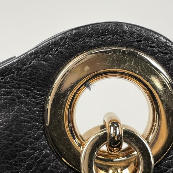 Louis Vuitton Gancini Chain Leather Black Tote Bag B992 #BS1810