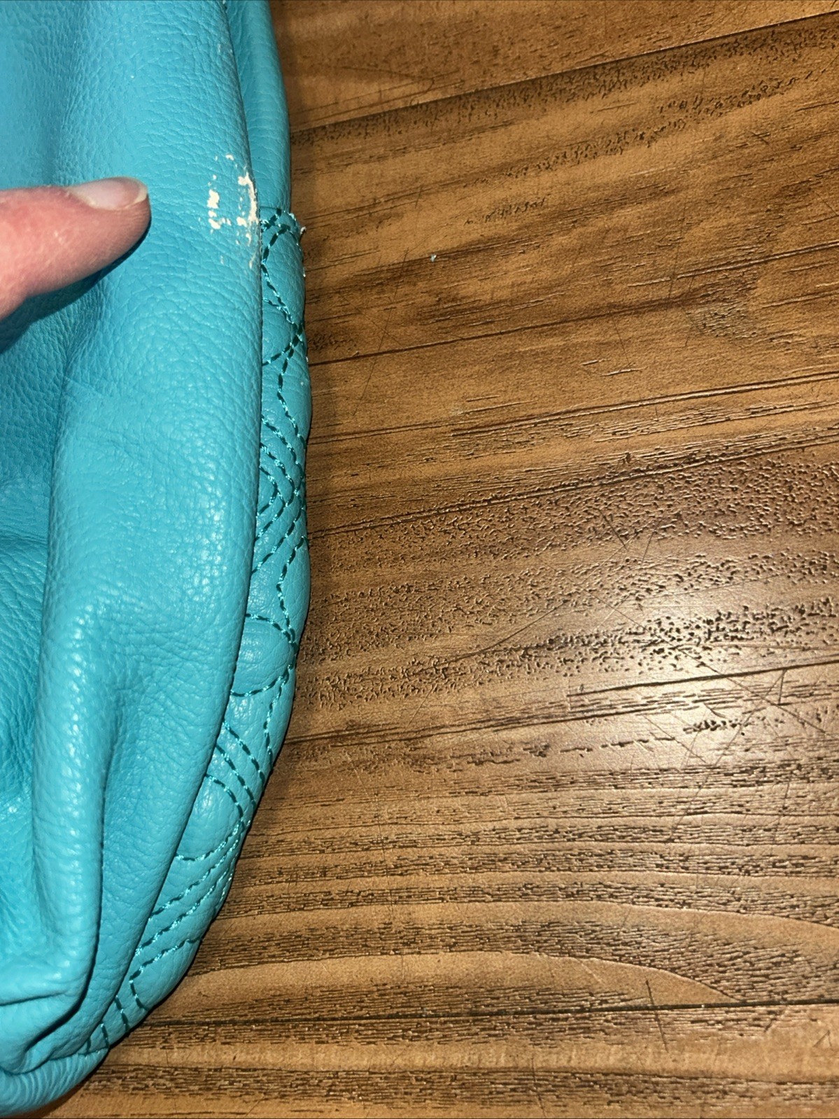 Big Buddha Large Jumbo Turquoise Blue Flower Purse New W/ Defect READ