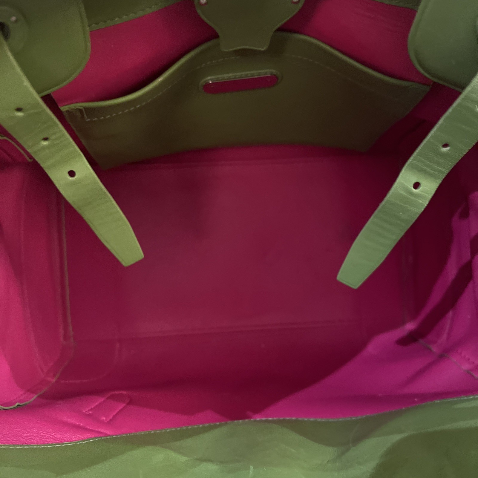 Ralph Lauren Rare Lime Green Ricky 33 Calfskin Soft Leather Bag Purse