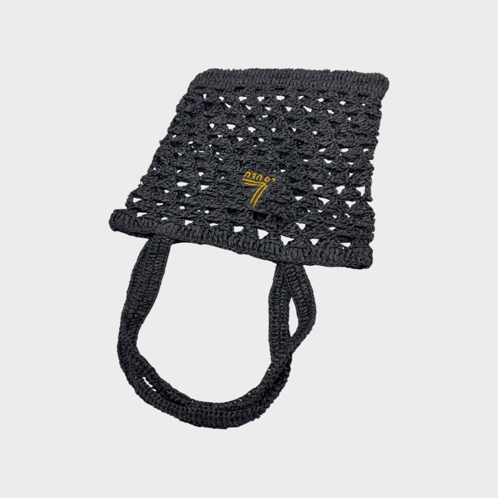 Loulu Black Woven Raffia Tote Bag – Lightweight Open-Weave Market Purse