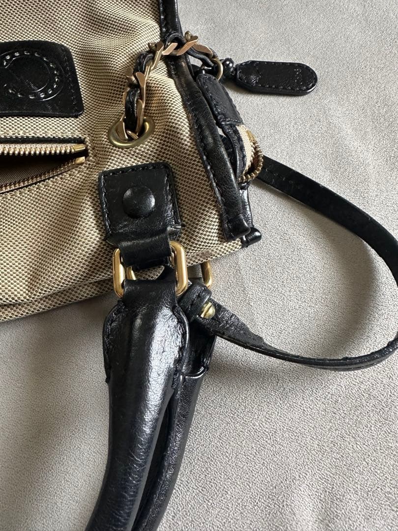 Chloe Harley 2WAY Canvas Leather Shoulder Bag W26cm10.2in H19cm7.5in D10cm3.9in