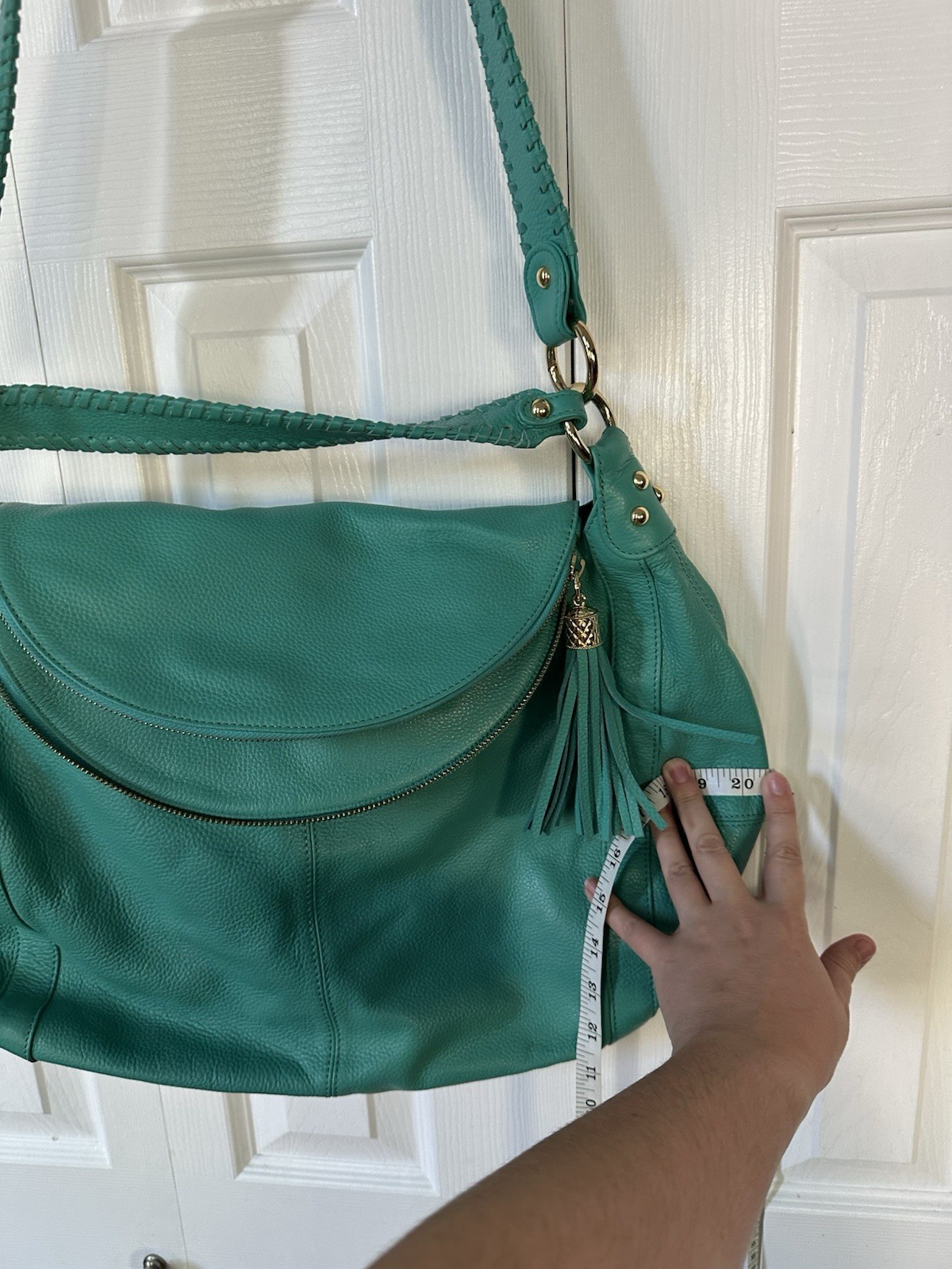 Onna Ehrlich Turquoise/Teal Leather Large Crossbody/Handheld RETAIL $650