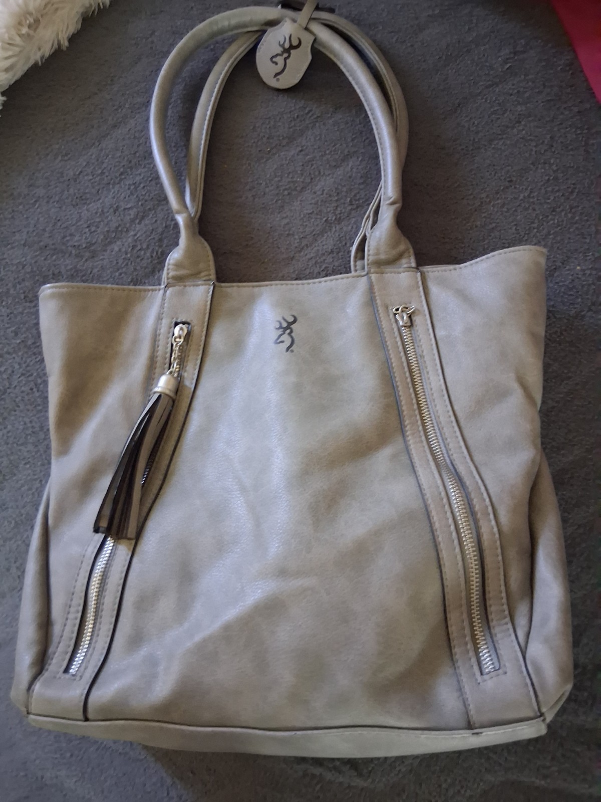 Browning Alexandria Carry And Conceal Women’s Gray Medium Tote Bag .
