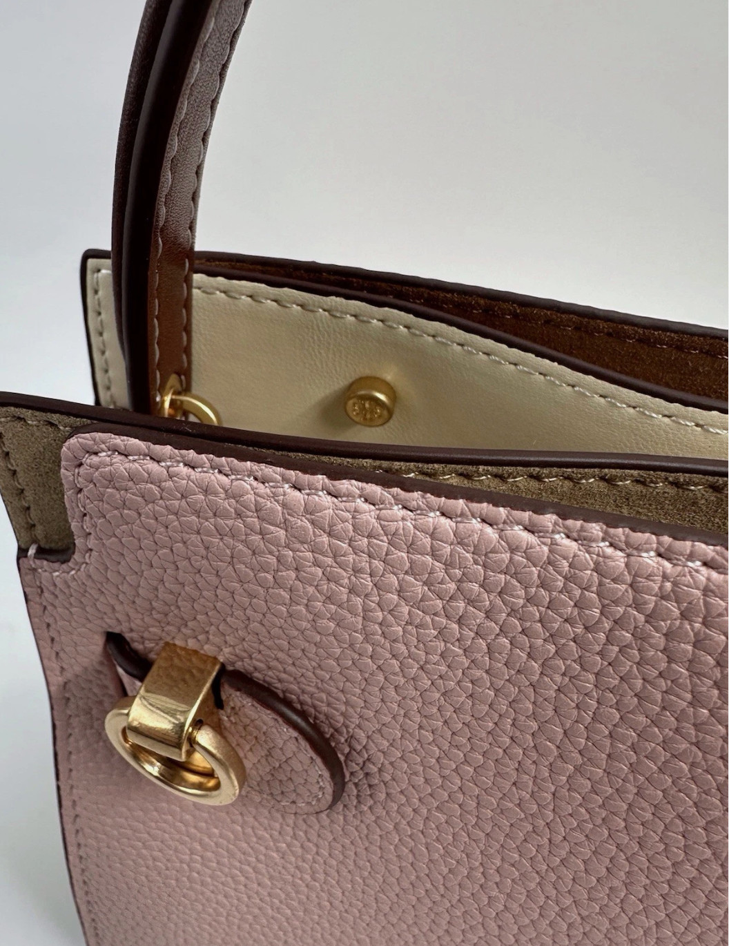 AUTHENTIC Tory Burch Lee Radziwill Pebbled Petite Pink Double Bag Crossbody NWT