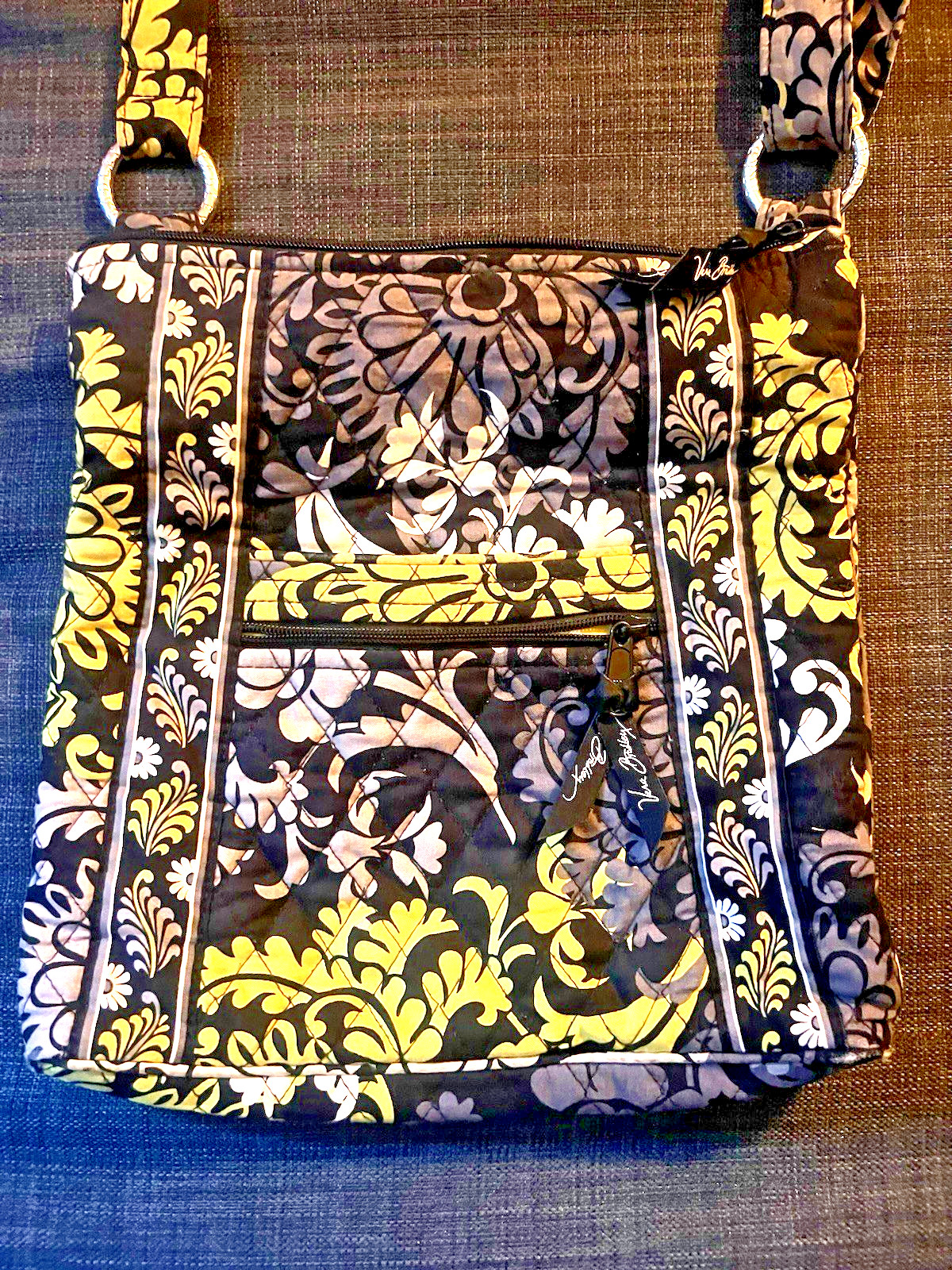 Vera Bradley Shoulder/Crossbody Bag White, Black, Gray and/Yellow