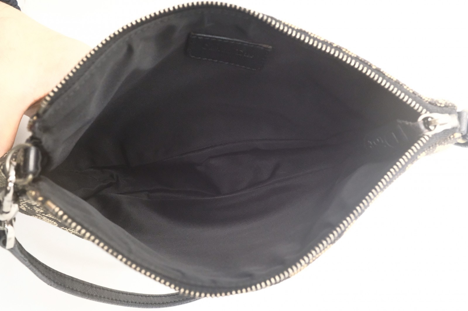 Authentic Dior Saddle Bag, Trotter Canvas Handbag, Black