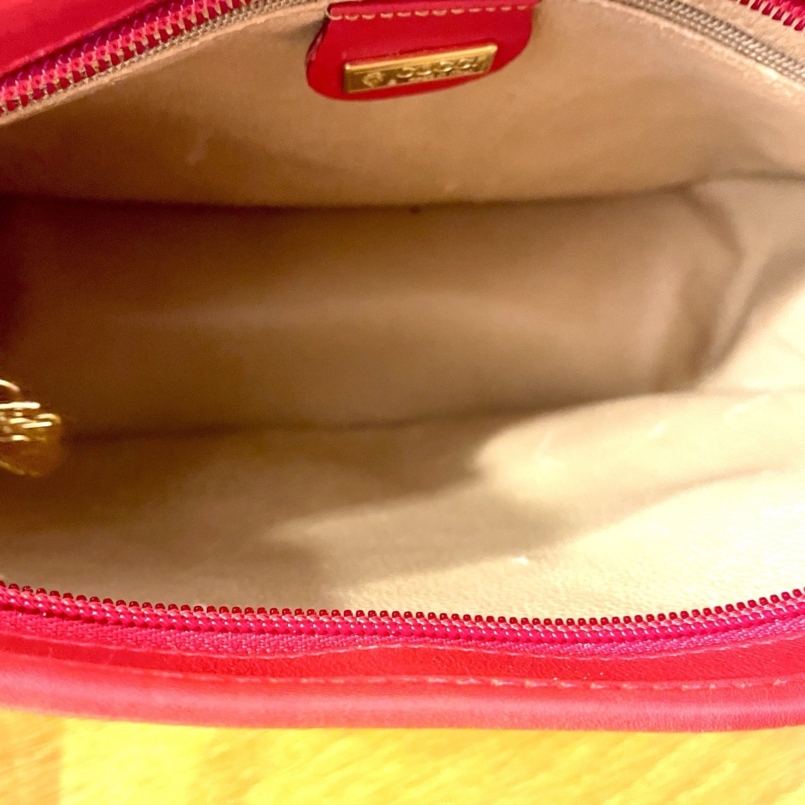 GUCCI Collector Accessory Collection Bag, Red Microguccissima GG, 1970s-80s