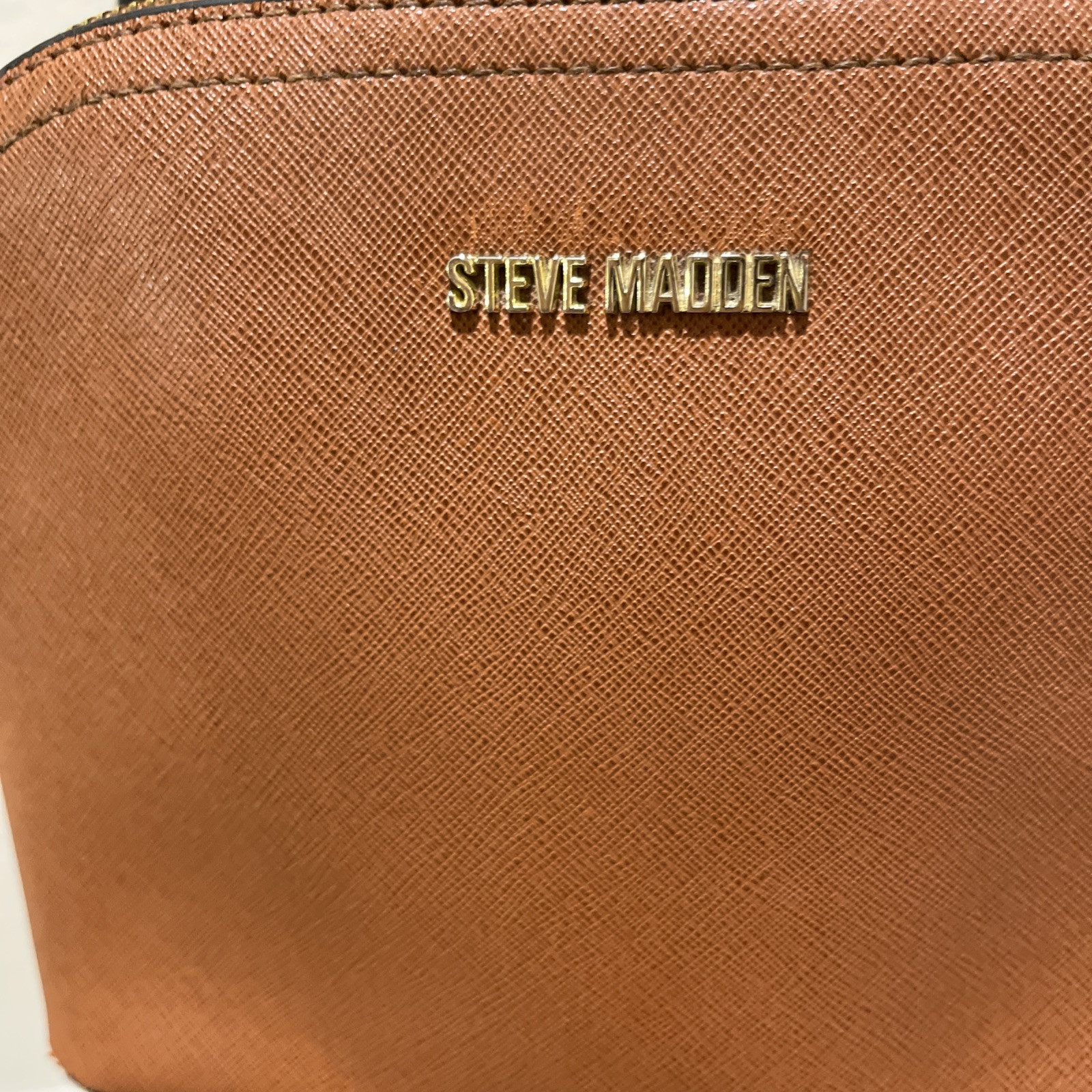 Brown Steve Madden Dome Crossbody Purse Gold Accents BMaggie Handbag
