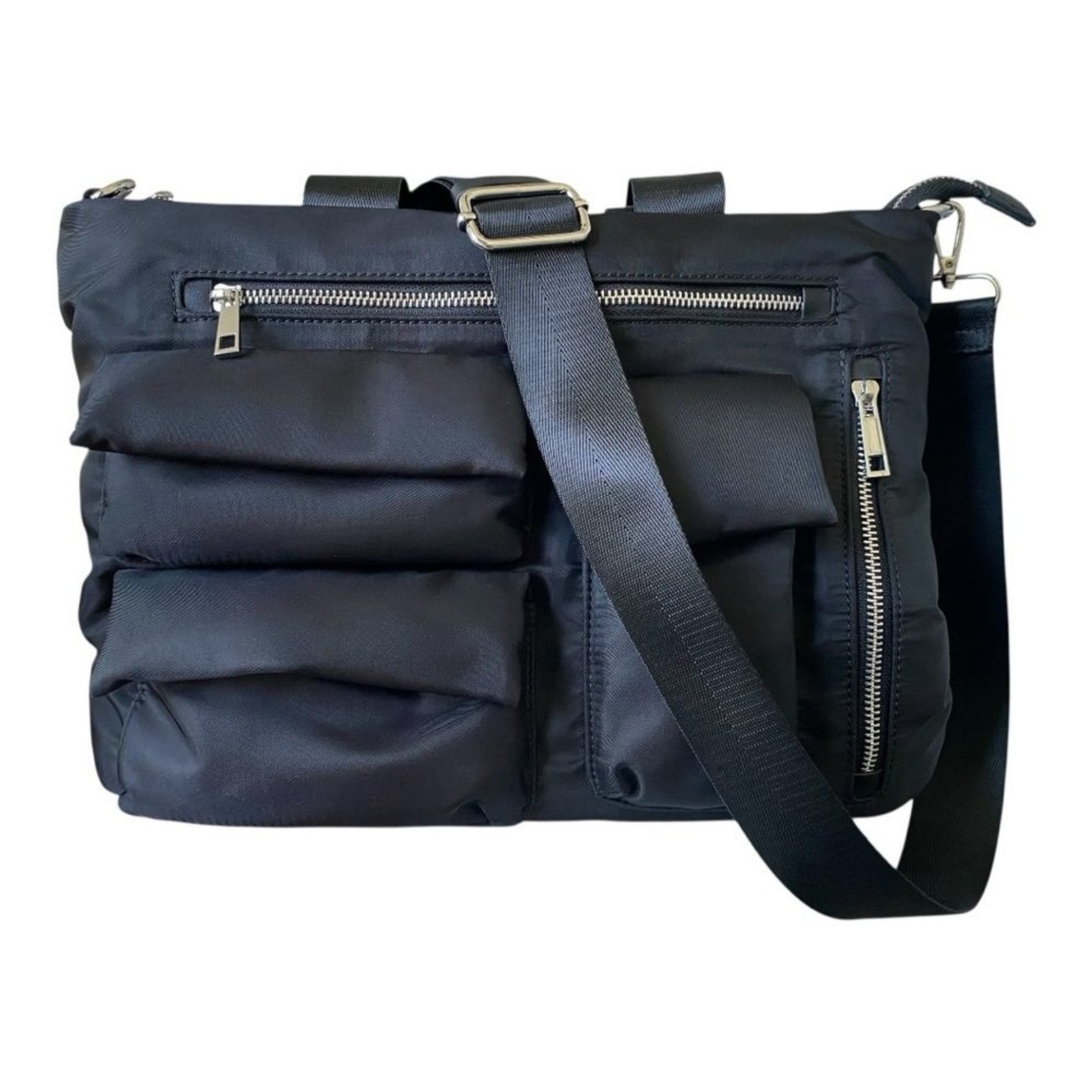 Urban Expressions Aria Nylon Black Messenger Bag Crossbody Bag