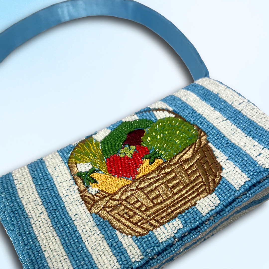 NWT SOL and MER Beaded Veggie Shoulder Bag Coquette Y2K Aesthetic Purse