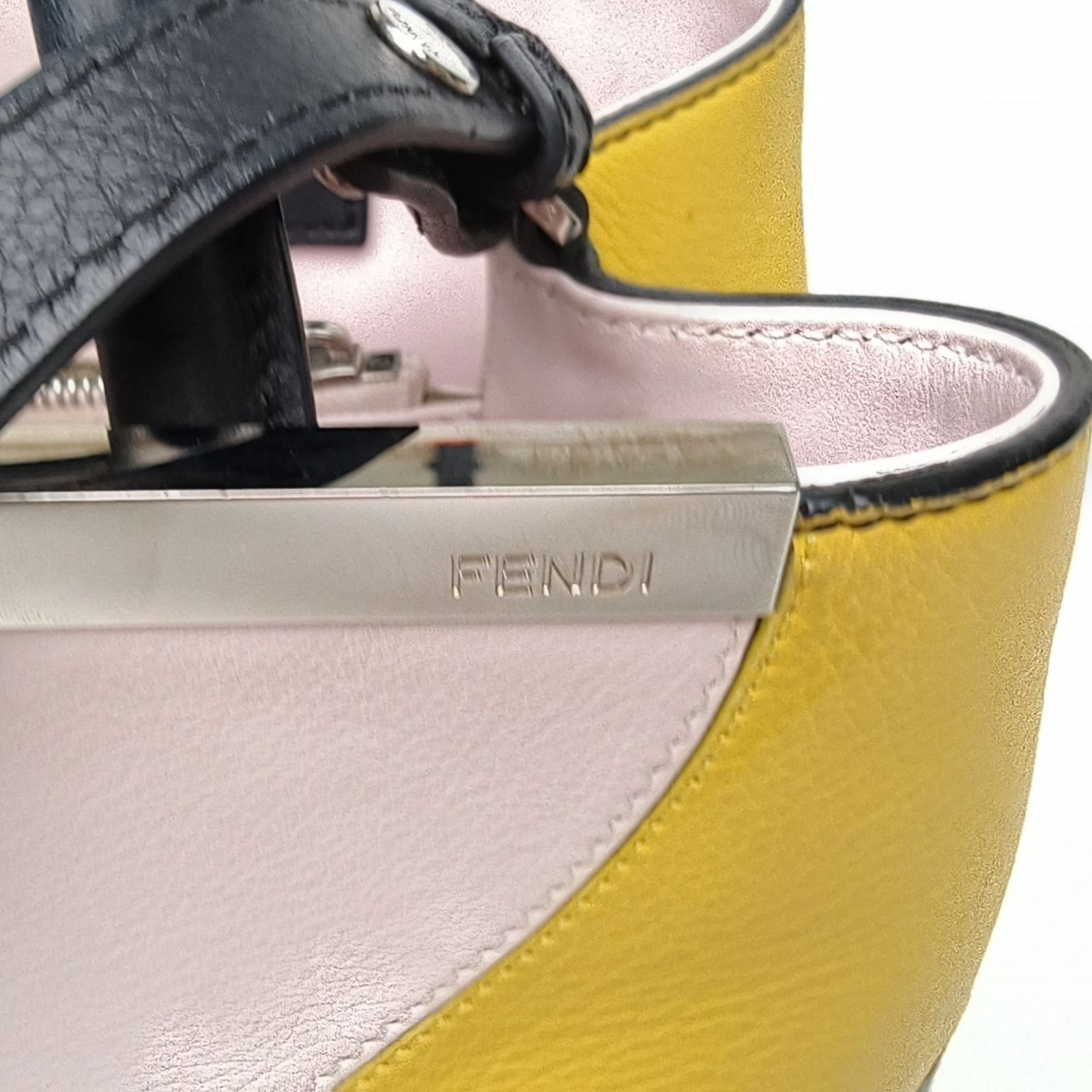 FENDI PETITE 2JOURS Small Size Colorblock Calfskin Shoulder Bag