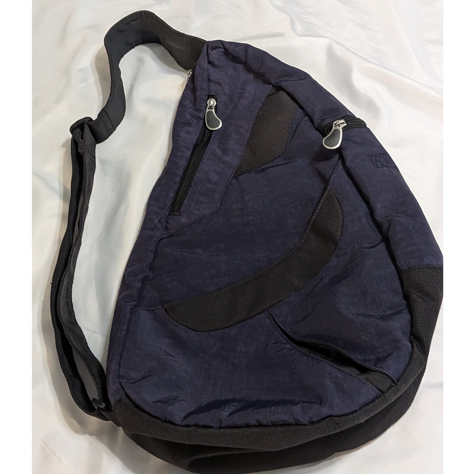 Healthy Back Bag Sling Bag Womens Medium Navy Blue Excellent RFID Ergonomic