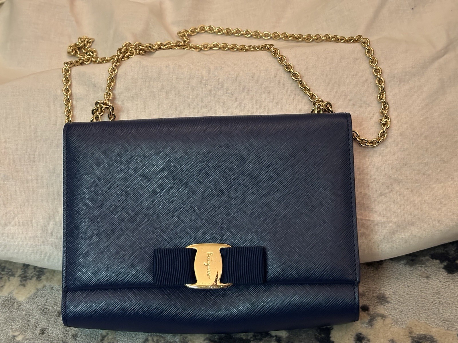 SALVATORE FERRAGAMO Miss Vara Bow Saffiano Leather Bag