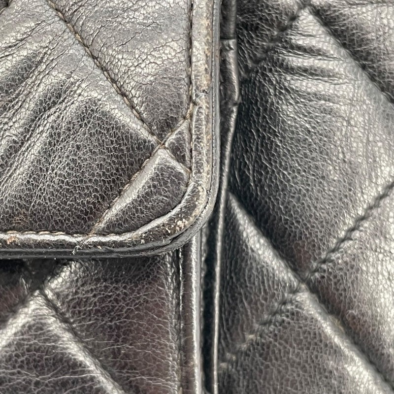 CHANEL Matelassé Luggage Black Lambskin Backpack A10177 #OKB1907