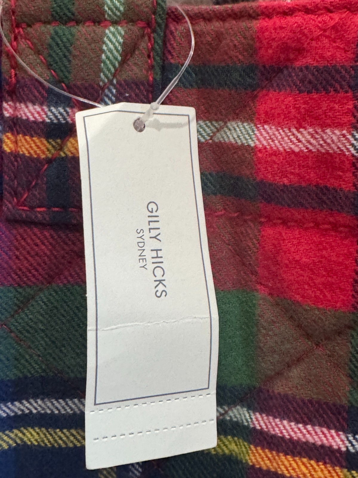 Gilly Hicks Sydney Plaid Quilted Tote Bag Red Green Blue Yellow Tartan Casual