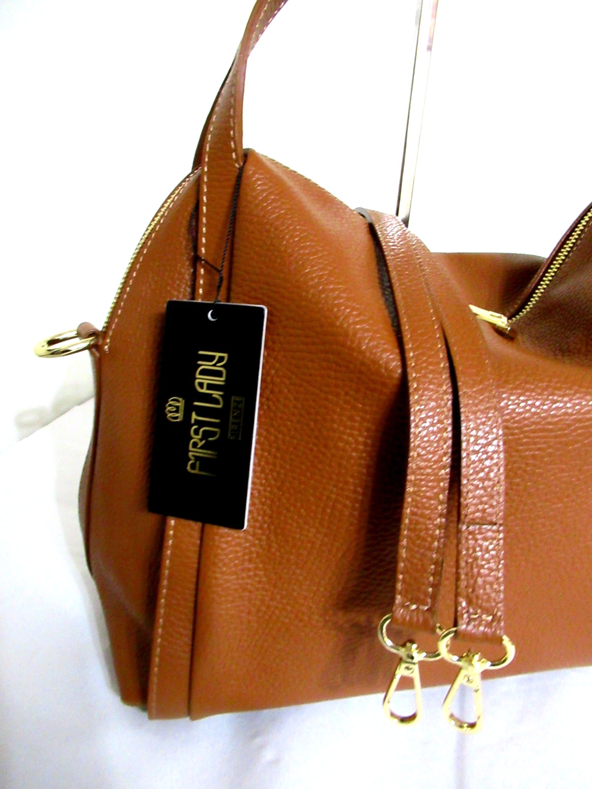 PREMIUM ITALIAN PEBBLED CALF LEATHER LARGE SHOULDER BAG HANDBAG – MADE IN ITALY