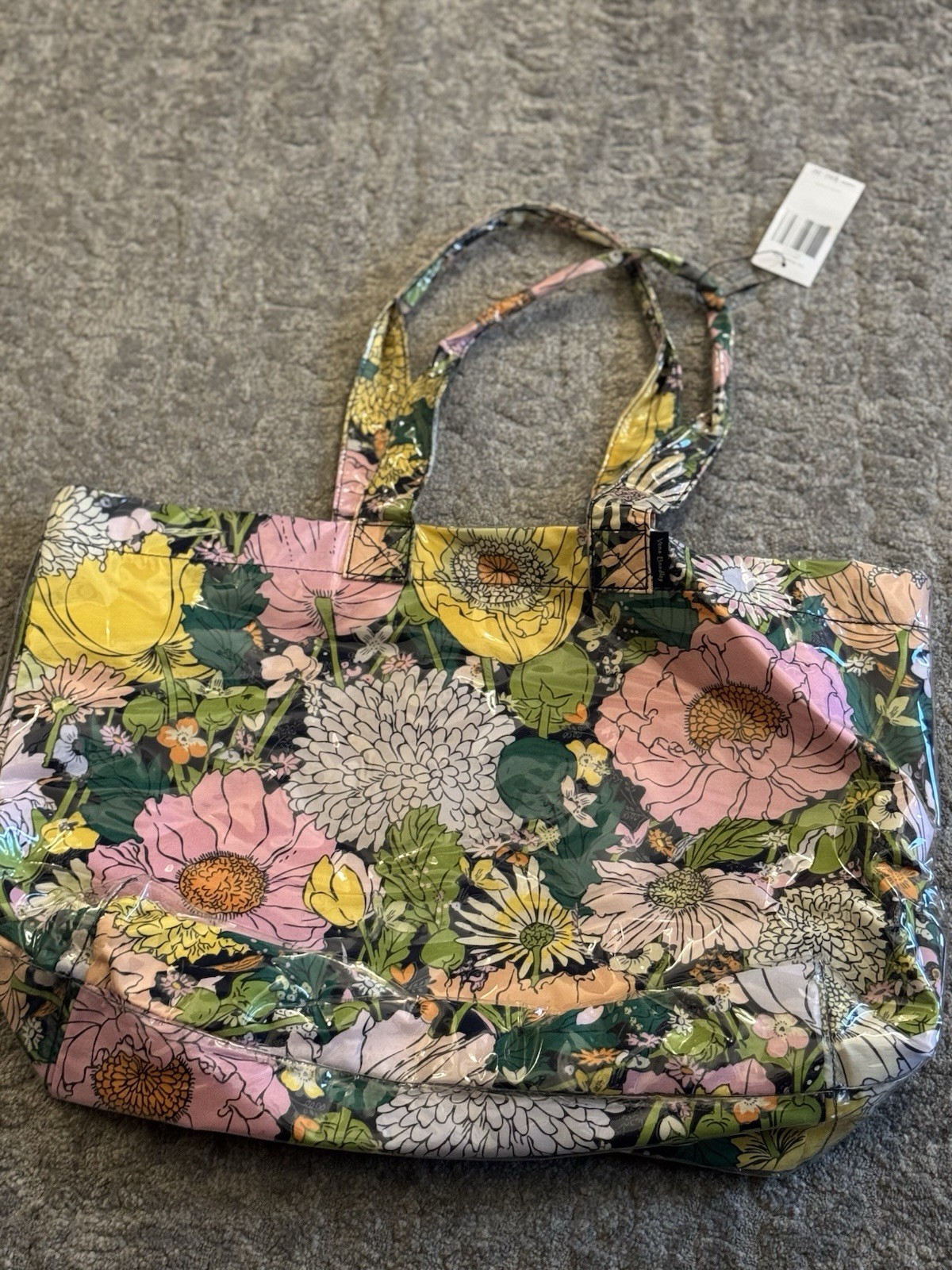 Vera Bradley City Shopper Tote BLOOM BOOM Floral Plastic Covered Cotton NWT New