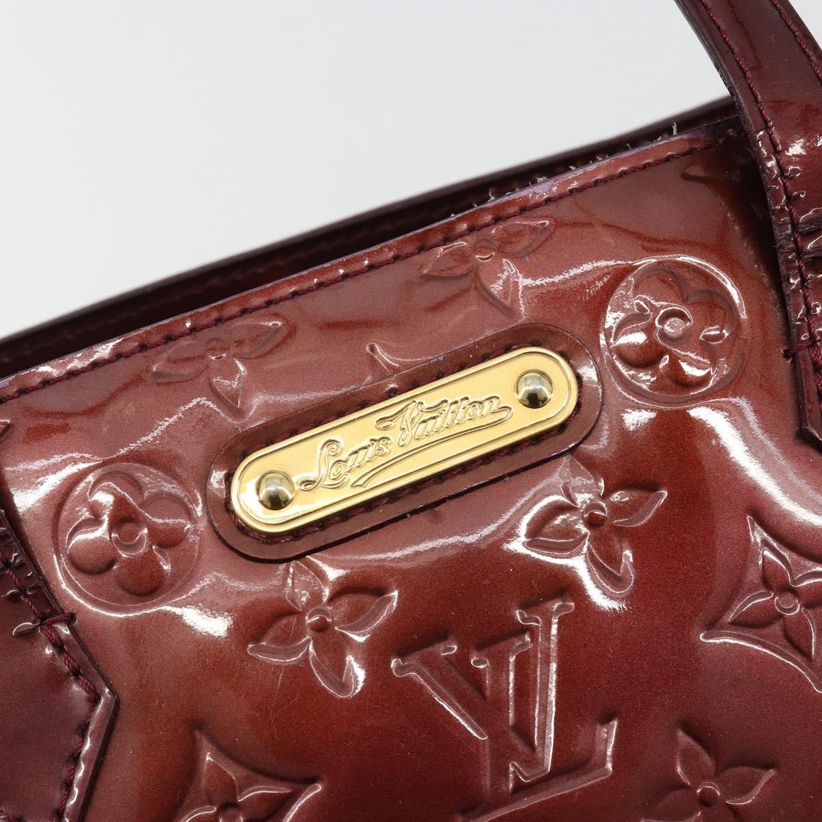 LOUIS VUITTON Monogram Vernis Wilshire MM Hand Bag Amarante M91645 Auth 190828