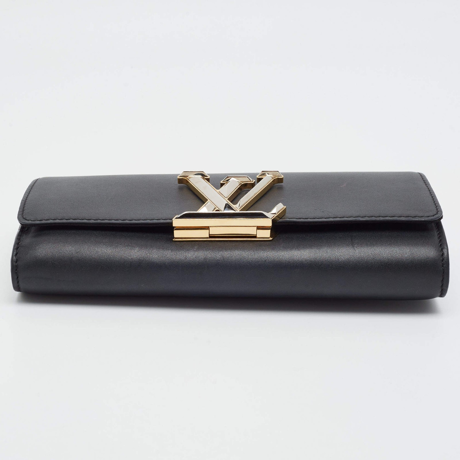 Louis Vuitton Louise Black Leather Clutch
