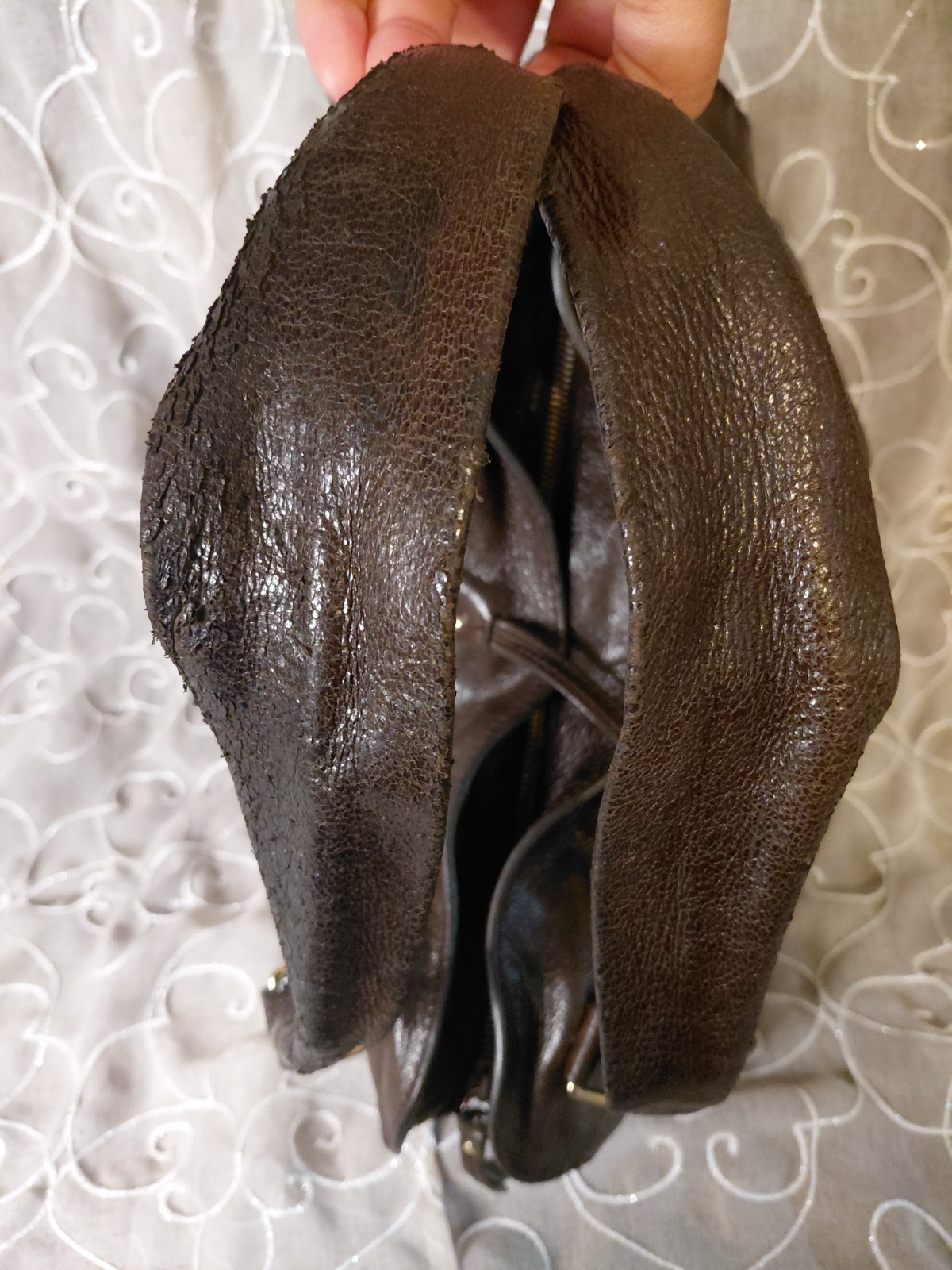 Celine Bittersweet Textured Brown Leather Large Hobo Shoulder Bag