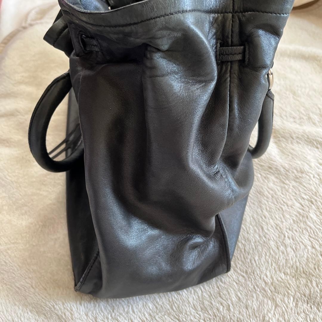 PRADA Nappa Leather Tote Bag Black 34cm x 28cm x 15cm Damaged, Leather Bag Authe