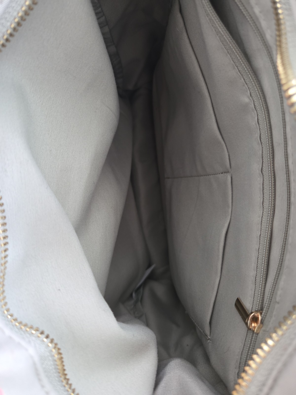 Haute Hippie On The Go Backpack Gray Green Nylon Diaper Bag Zip Pockets Zipper