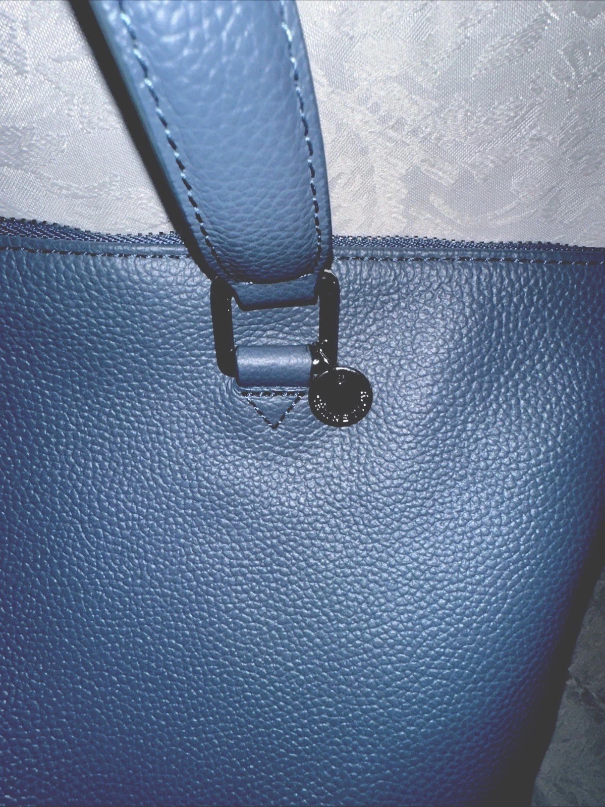 CELINE DION FALSETTO COLLECTION SHOULDER BAG RFID ART 137 LEATHER BLUE + DUST BG
