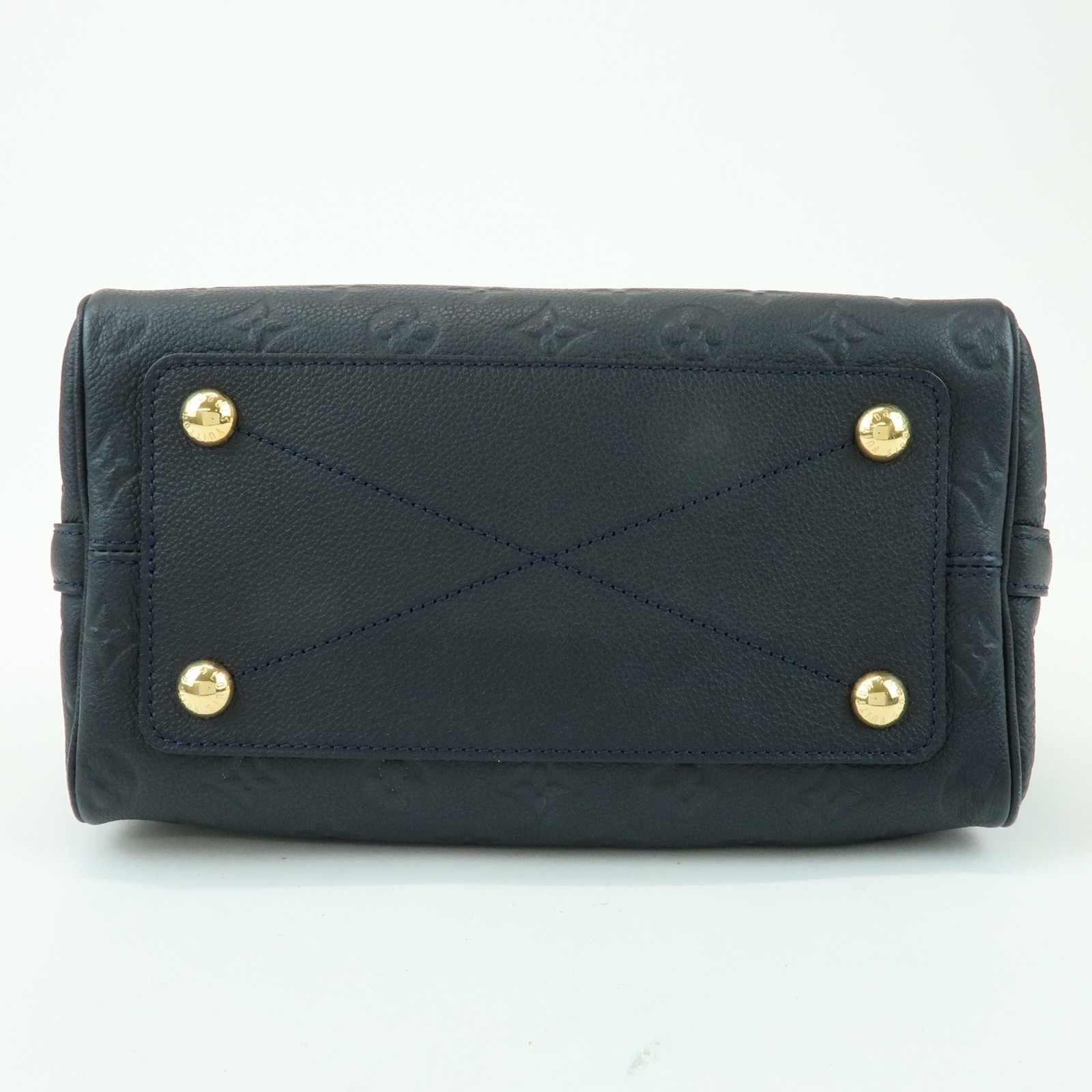 Louis Vuitton Monogram Empreinte Speedy Bandouliere 25 Navy M40762 Auth Used F/S