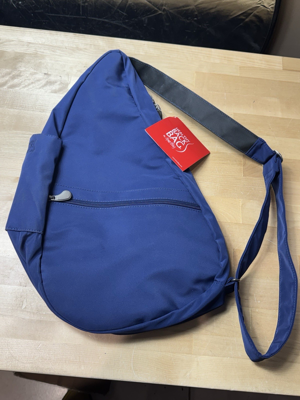 AmeriBag Healthy Back Bag Sling Bag Microfiber Navy Medium 7104-NV NWT