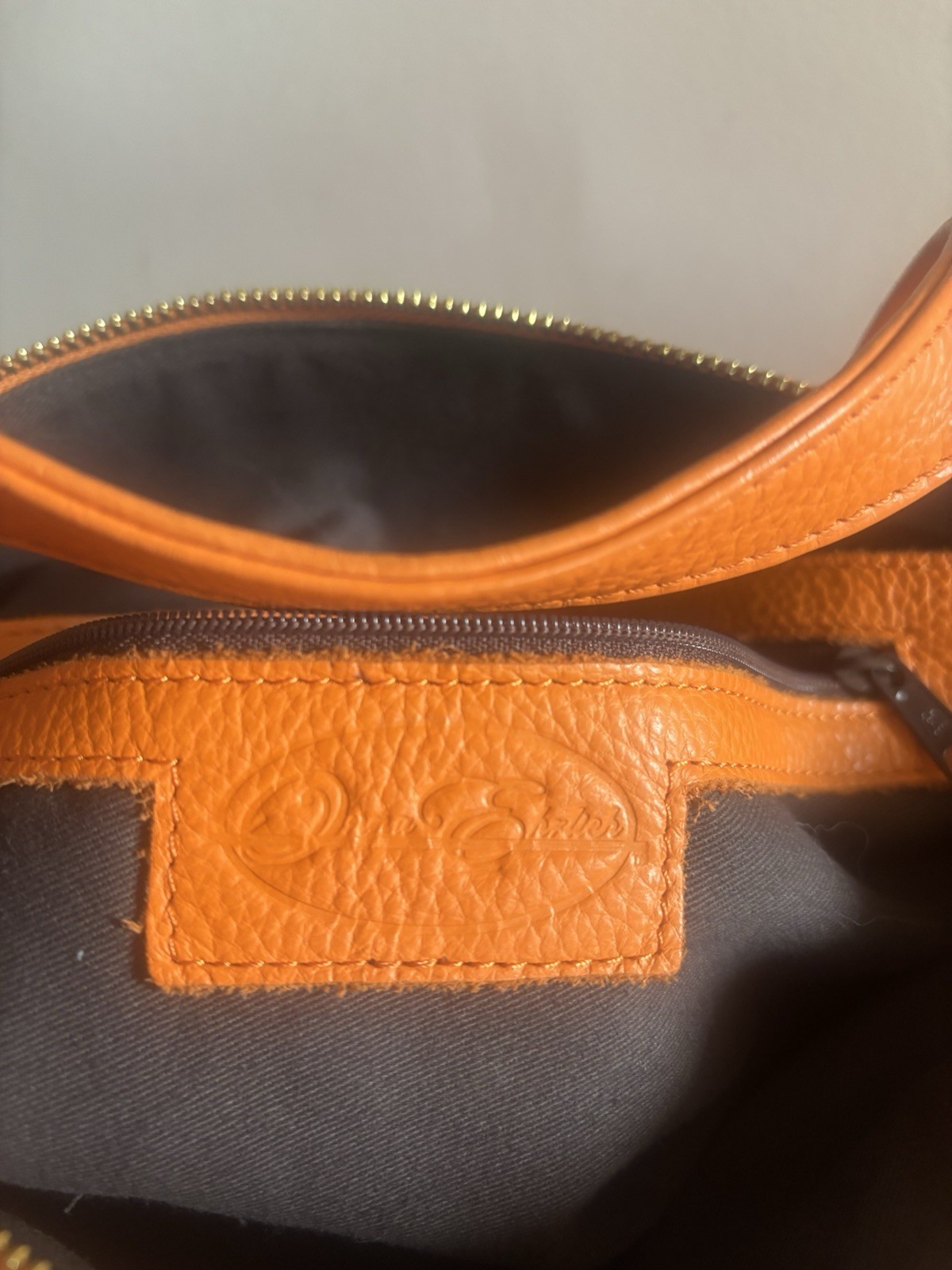 Onna Ehrlich Derin satchel orange pebbled leather crossbody purse