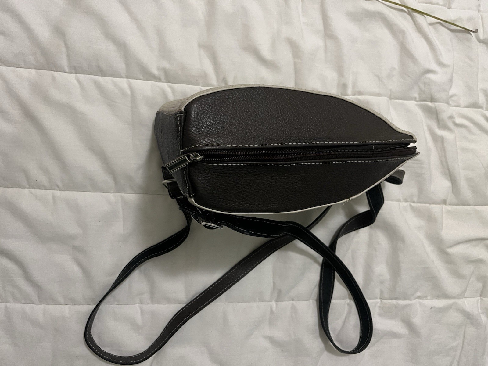 Mexican Leather Light Tan and Dark Brown Mini Backpack