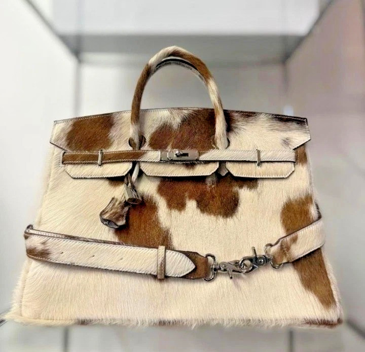Genuine Cowhide Hair On Hide Leather Handbag Women Western Shoulder Tote Bag