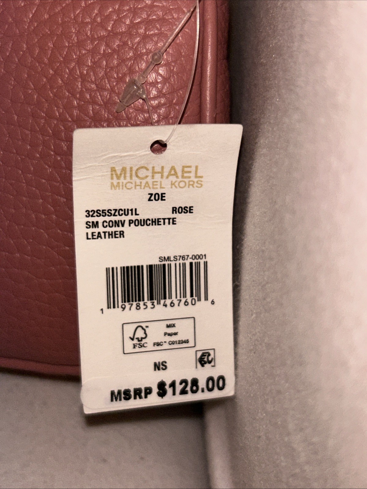 Michael Kors Zoe Small Convertible Pouchette Shoulder Bag Rosewood NWT