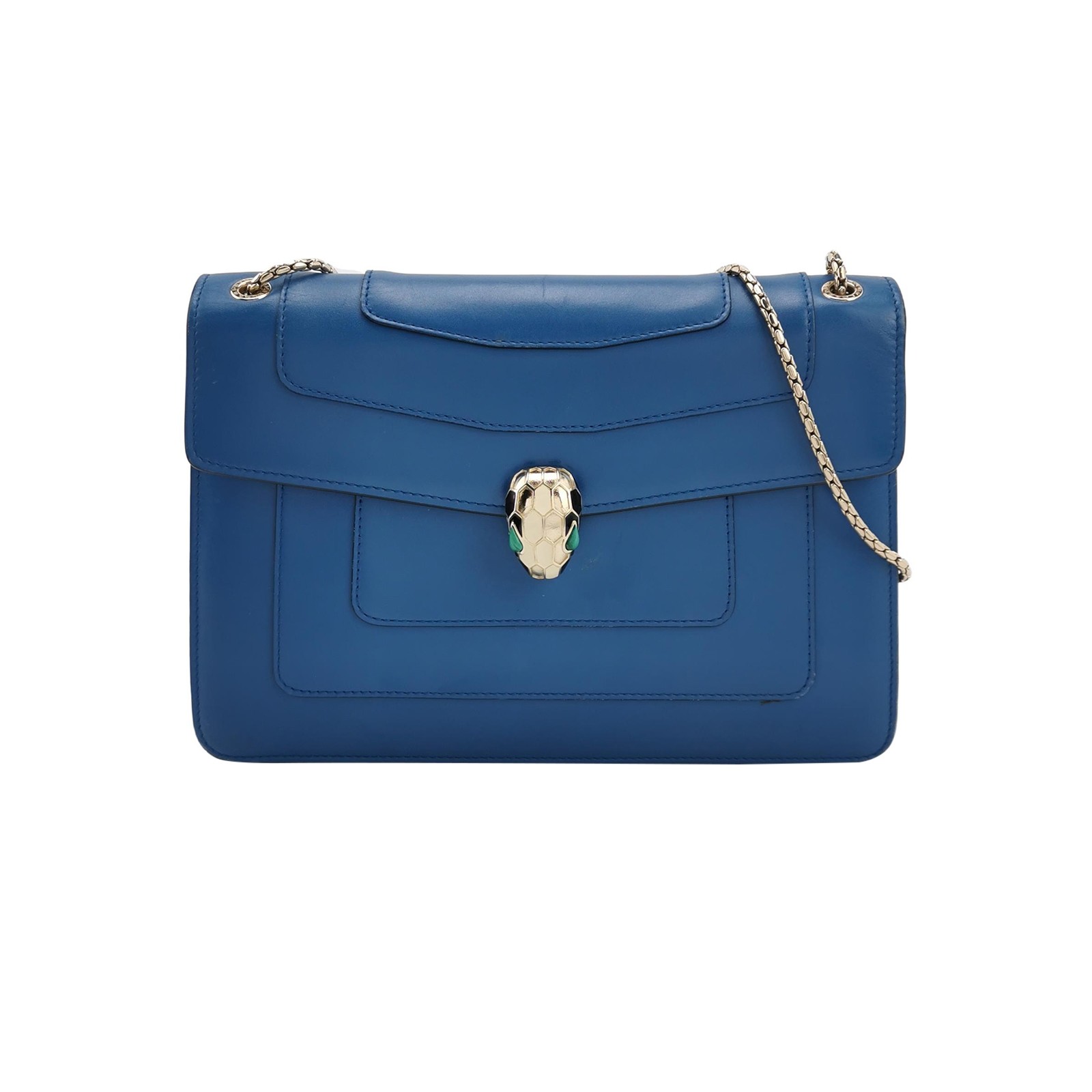 Auth Bvlgari Serpenti Forever Medium Blue Bag – Luxury Calfskin No Import Tax