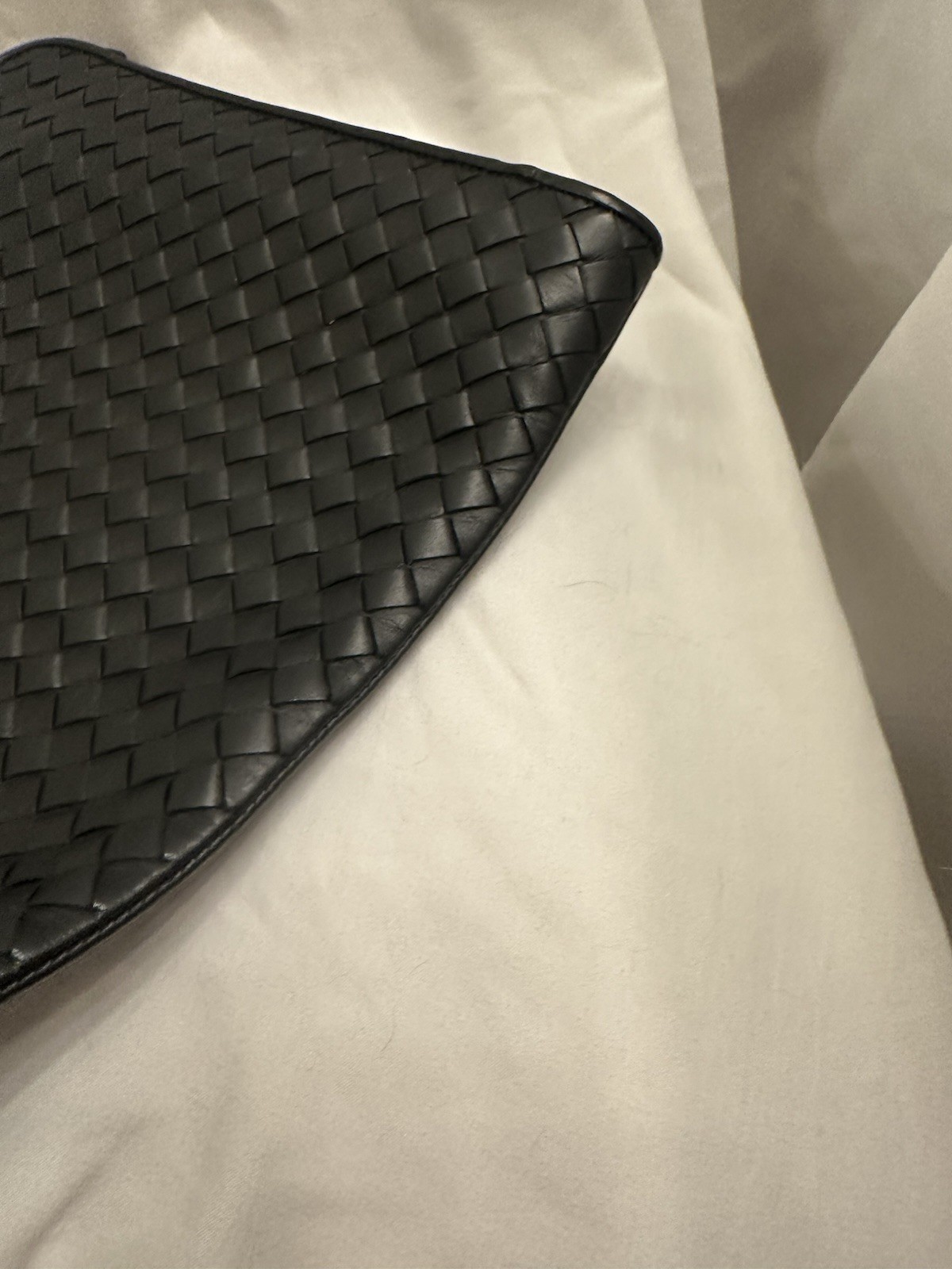 Bottega Veneta Black Intrecciato Zip Clutch Pouch Document Case