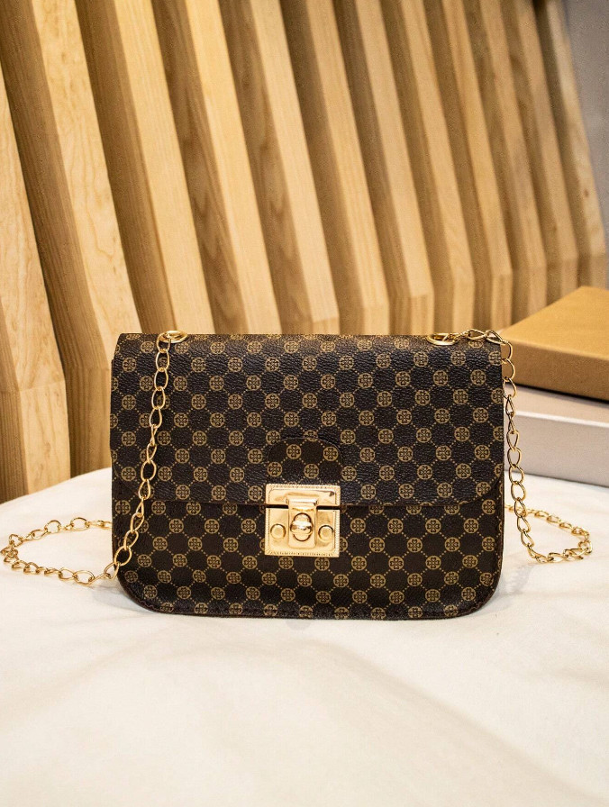 Womens Bag Brown Shoulder Bag Crossbody Square Bag