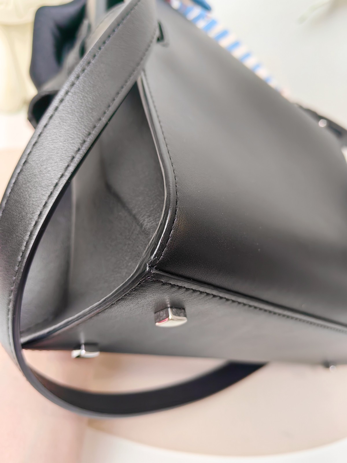 Authentic Delvaux Calfskin Top Handle Bag Black Silver-Tone eBay AG