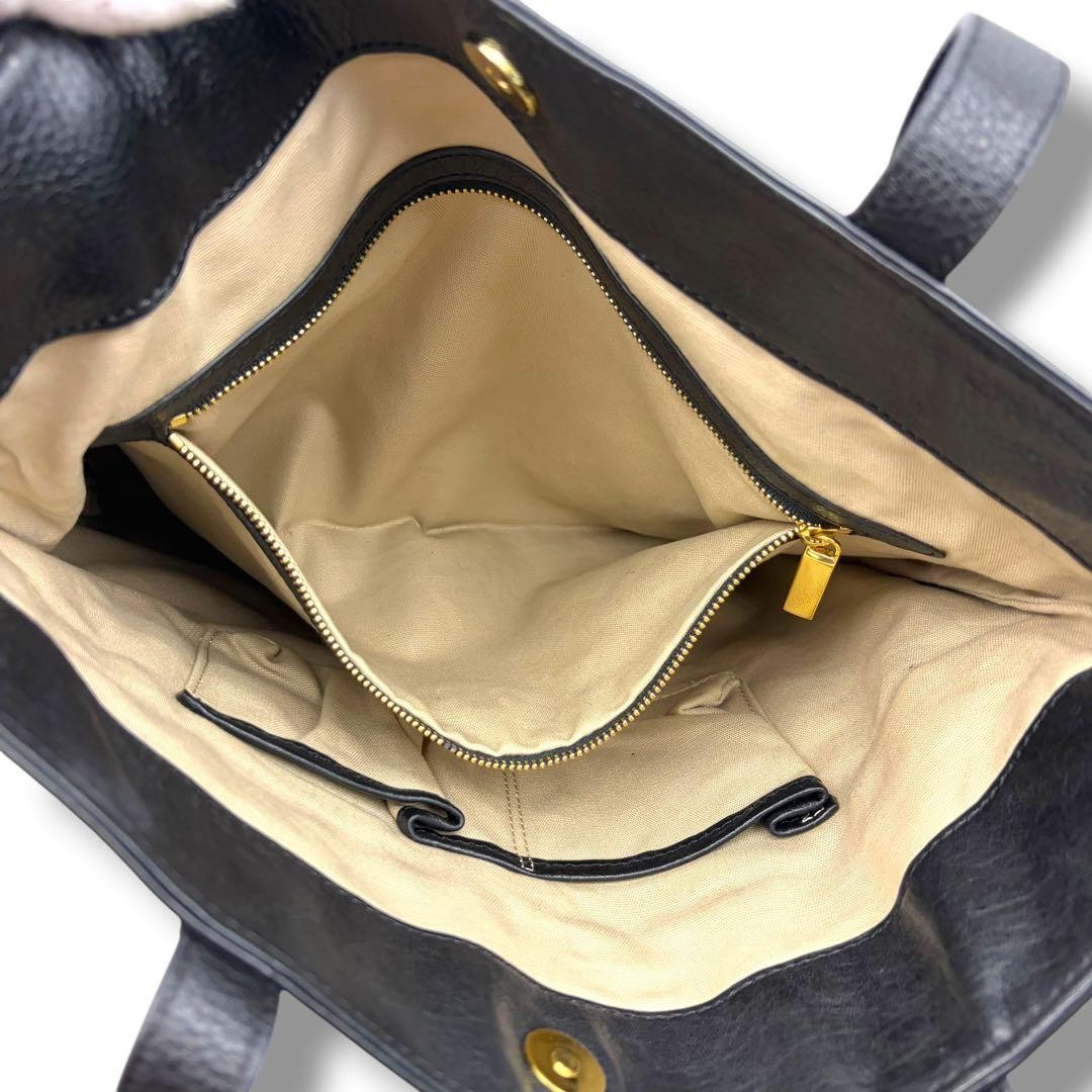TORY BURCH Tory Burch Punching Logo Leather Tote Bag Large Capacity